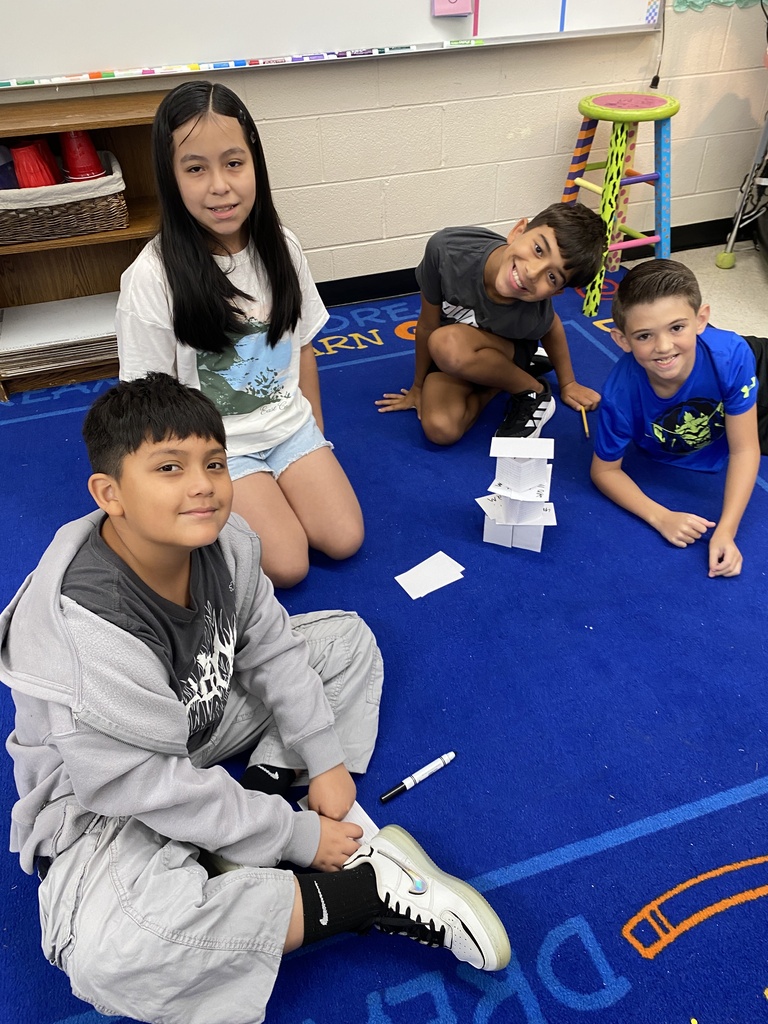 Mrs. King's 4th graders doing icebreakers to kick off the school year