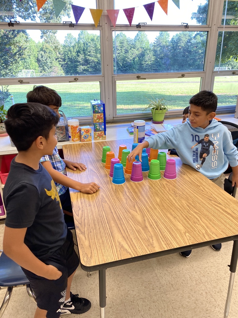 Mrs. King's 4th graders doing icebreakers to kick off the school year