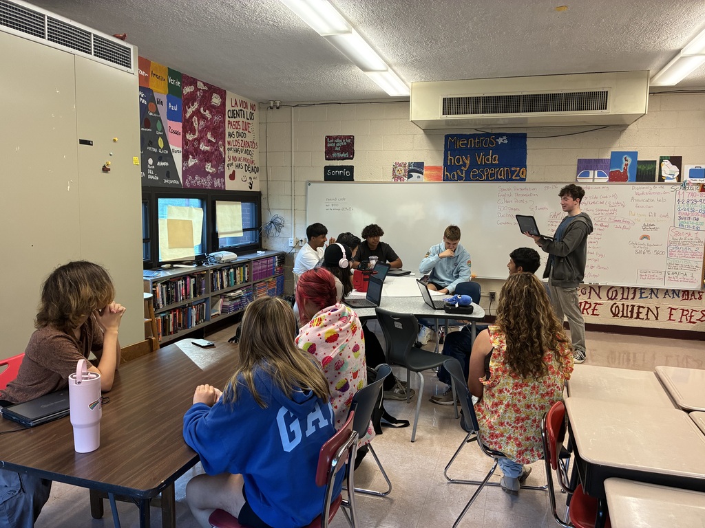 Ms. Ward's class discussing the Bill of Rights