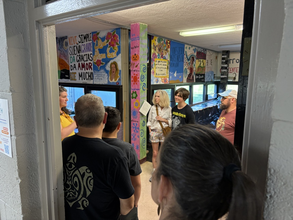 Ms. Ward sharing information about her English and Spanish classes