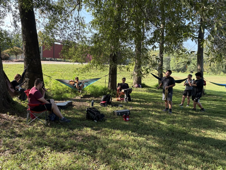 Students in hammocks