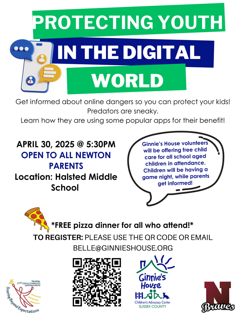 Stay informed about online dangers to protect your children! Online predators can be deceptive; learn how they exploit popular apps for their gain! *FREE pizza dinner for all attendees!* TO REGISTER: PLEASE USE THE QR CODE OR EMAIL BELLE@GINNIESHOUSE.ORG
