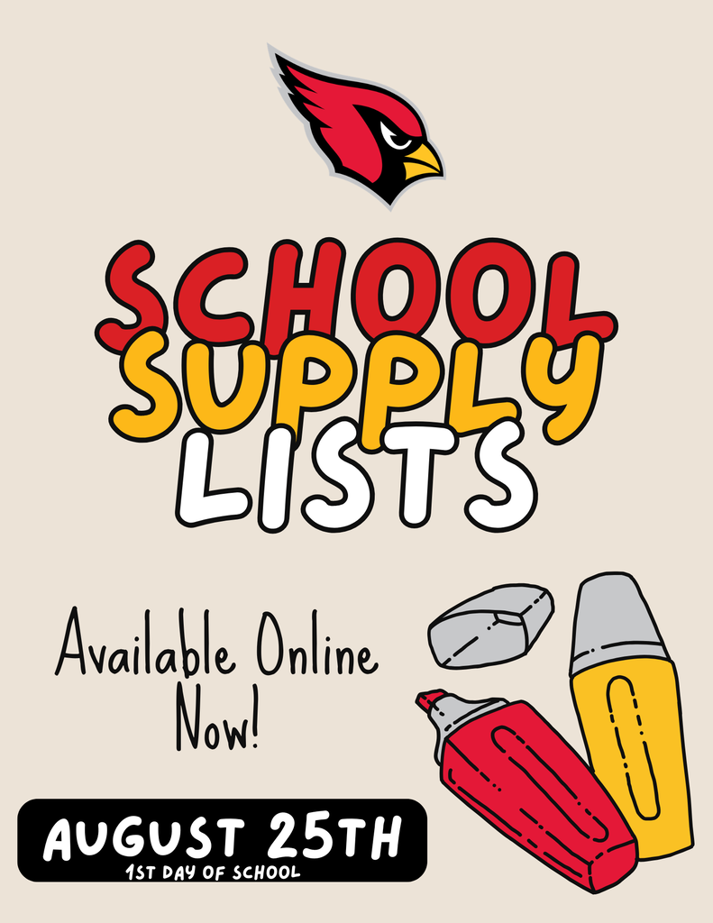 School Supply List Announcement