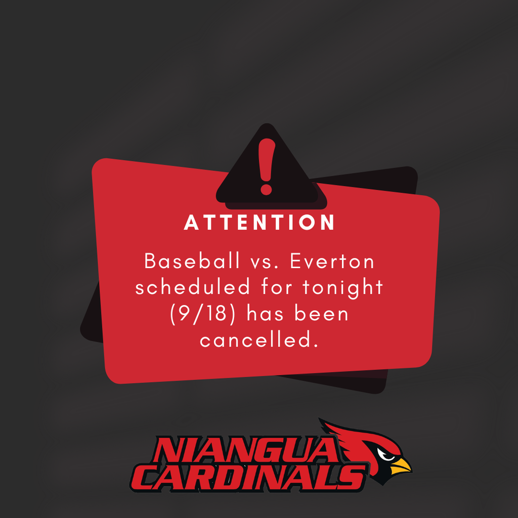 Baseball vs. Everton 9/18 cancelled