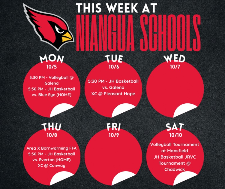 Niangua events for the week of 10/5-10