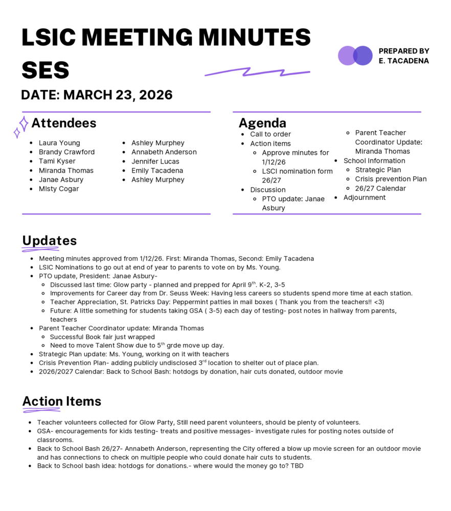 LSIC Meeting Notes 3-23-26