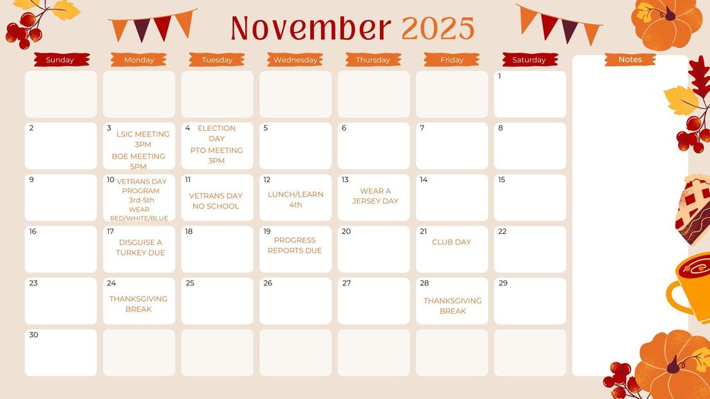 November Calendar