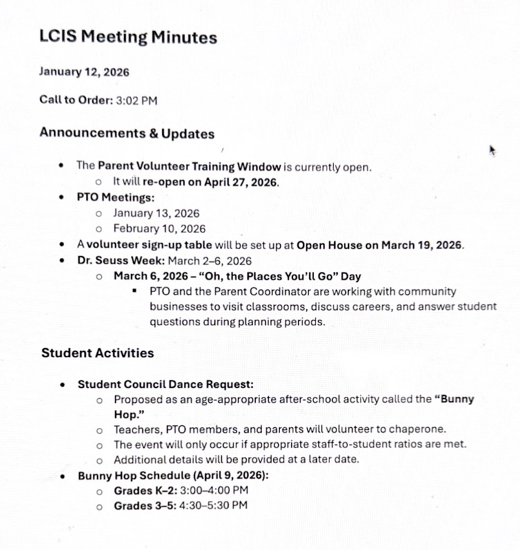 LSIC Meeting Notes 1/12/2026