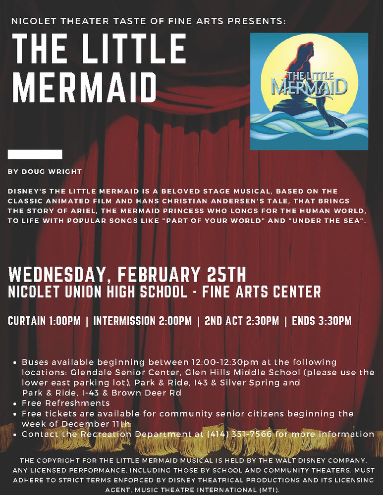 a picture of a flyer showing little mermaid