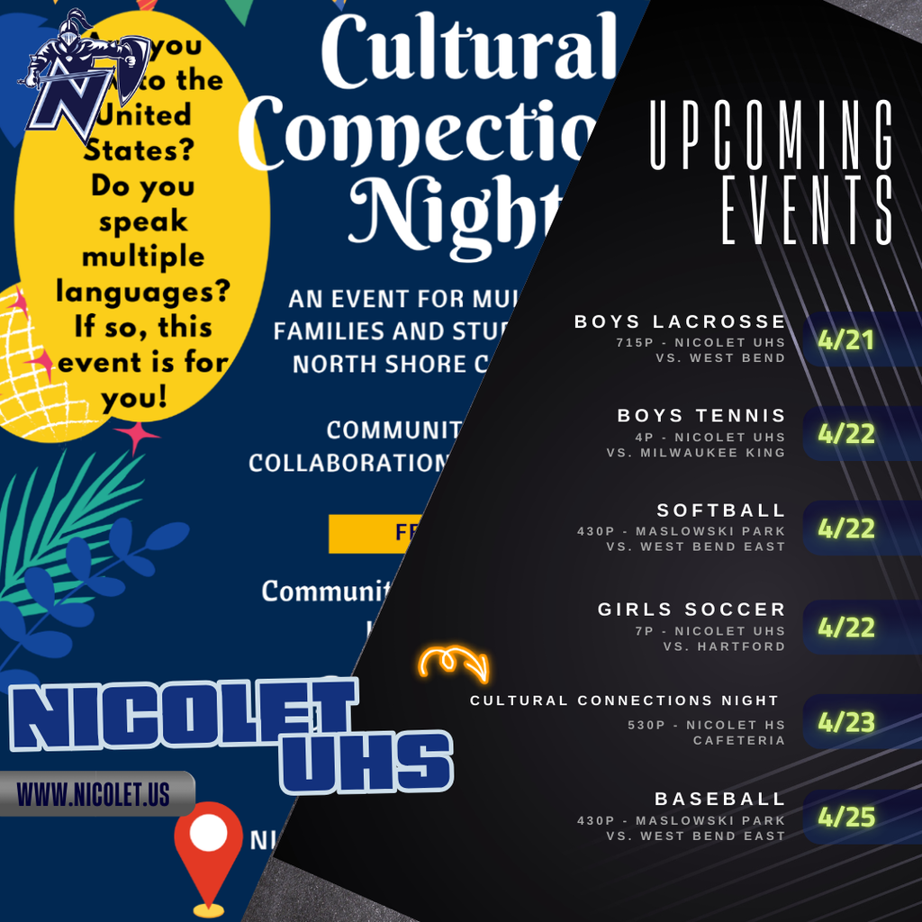 a graphic showing events that are coming up at school