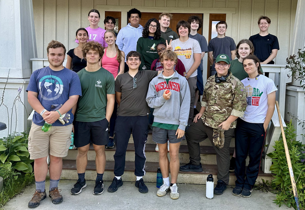 a group of students posting for a picture