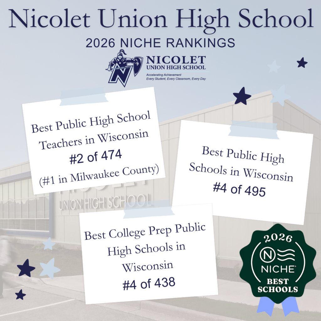 a graphic showing nicolet high school