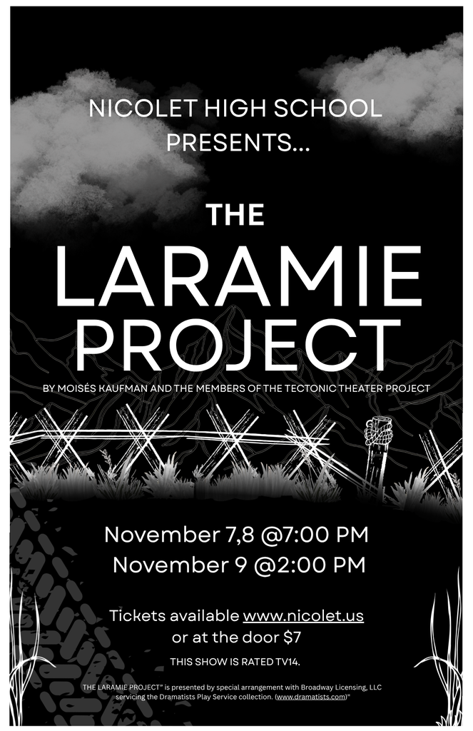 a black & white poster that shows a theater show