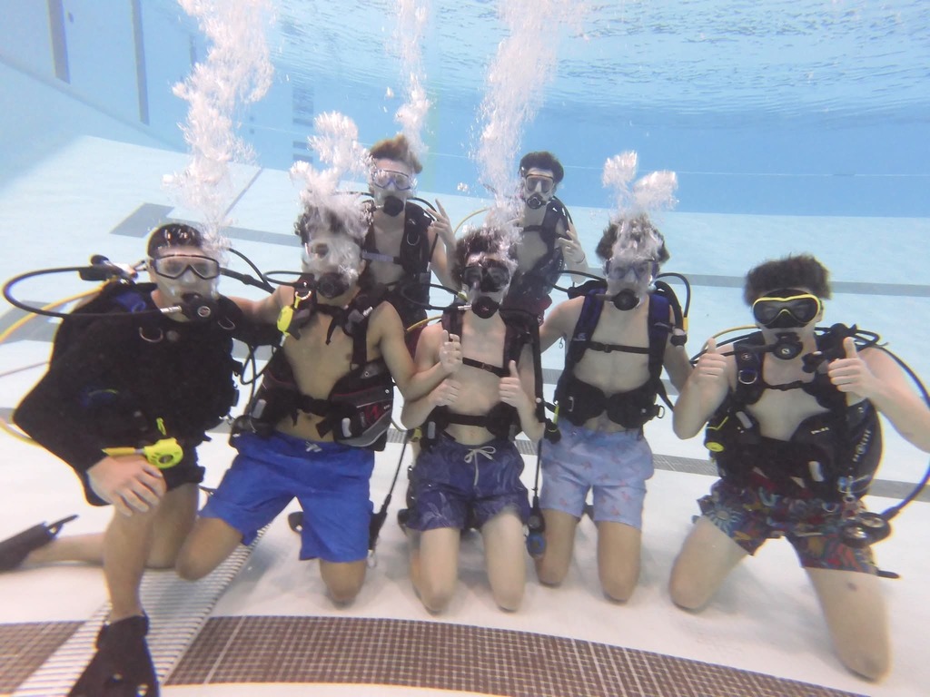 a picture of students swimming