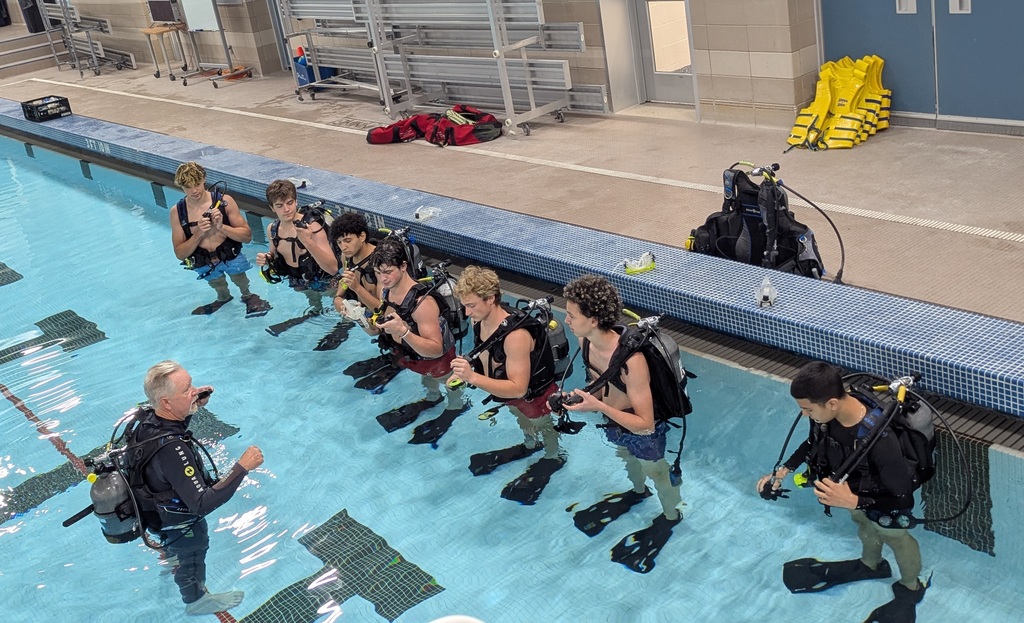 a picture of students swimming