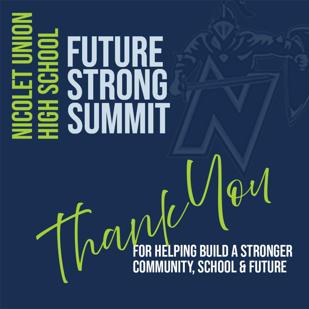 a blue and green graphic saying thank you