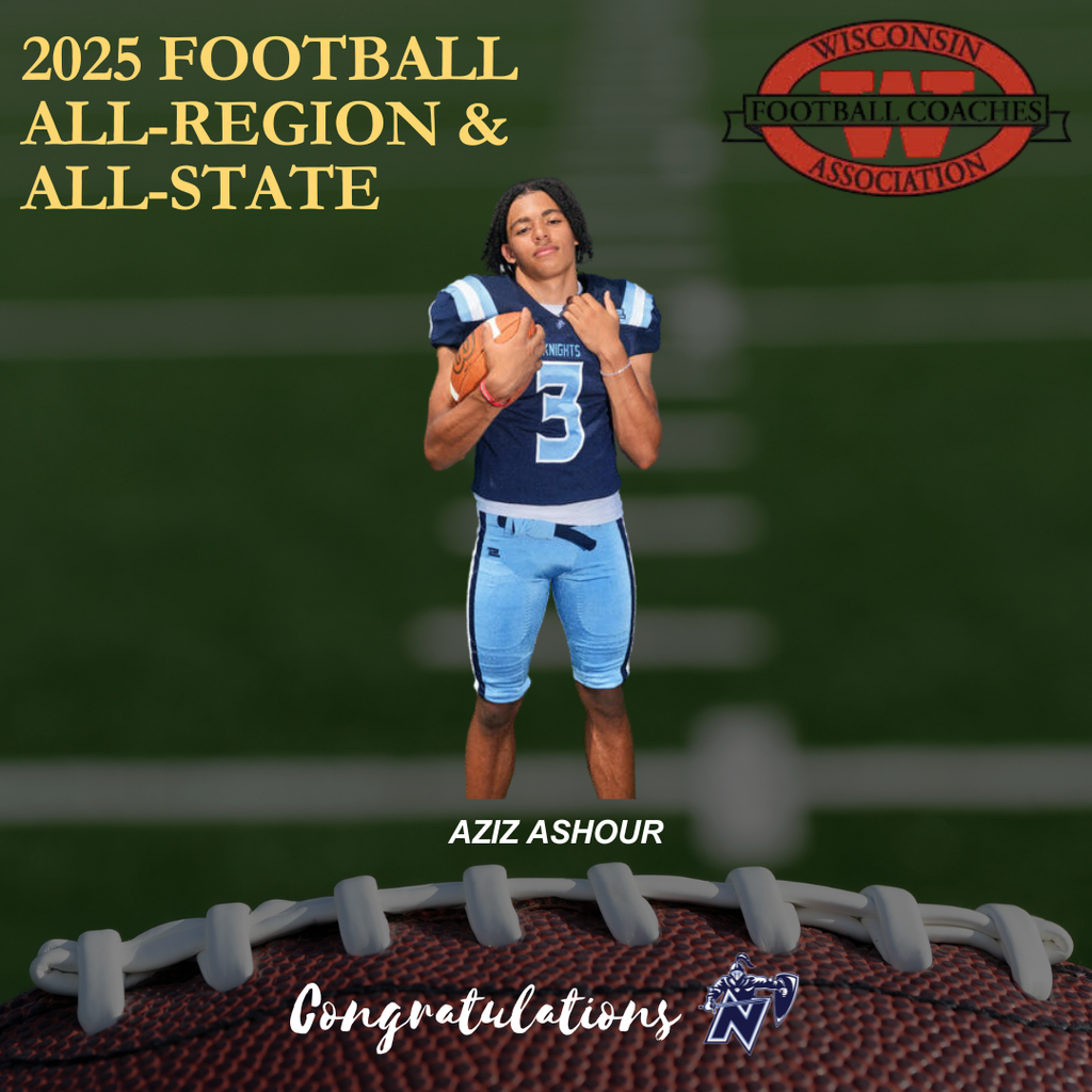 a nicolet football player smiling for the camera