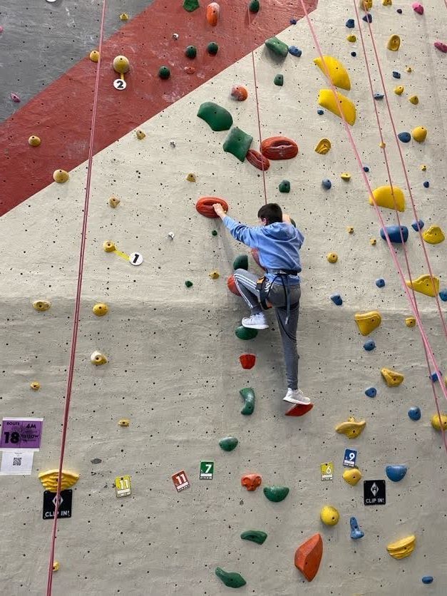  a picture of a student climbing