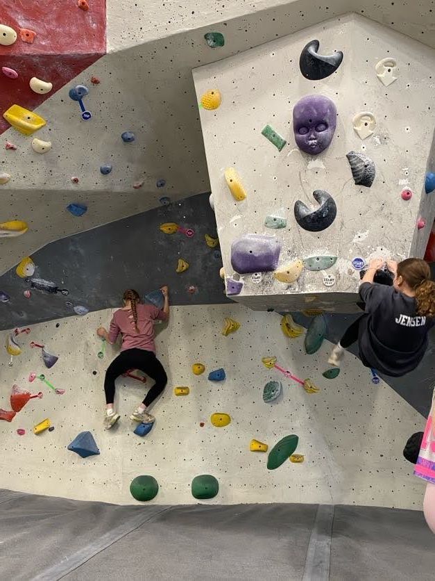  a picture of a student climbing