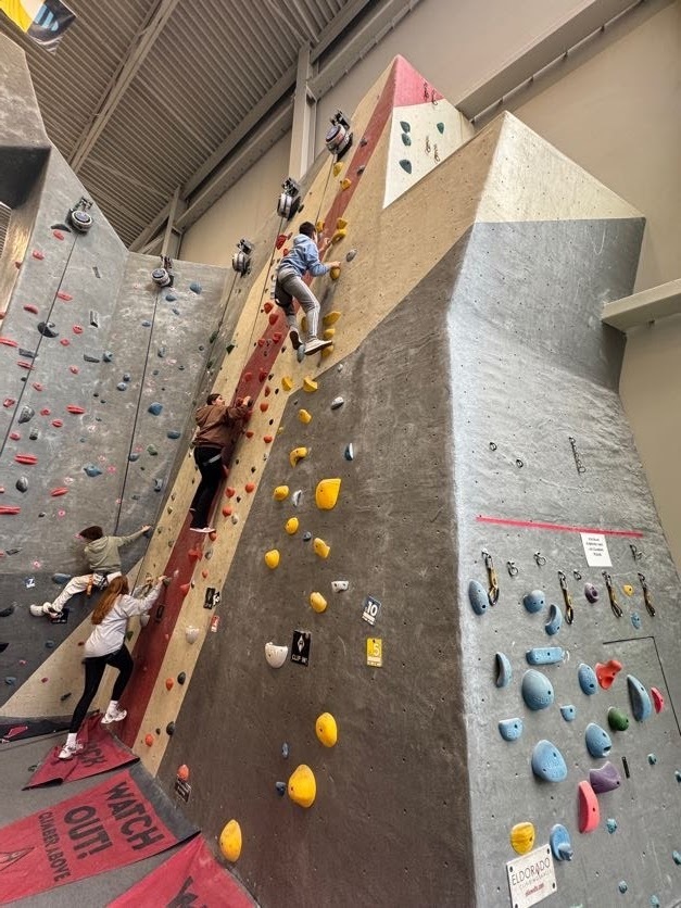  a picture of a student climbing
