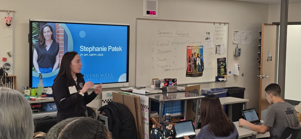 a picture of a woman presenting