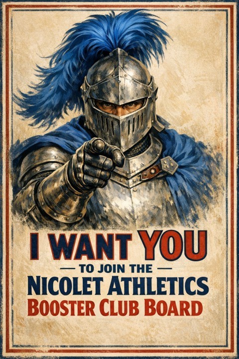 a picture of a knight pointing forward