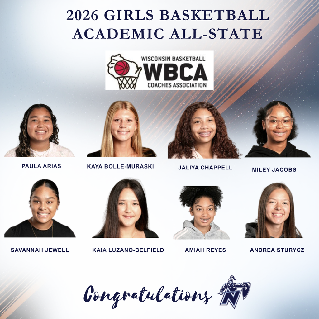 An advertisement shows eight young women in recognition for academic excellence in basketball. Names and a logo are above and below.