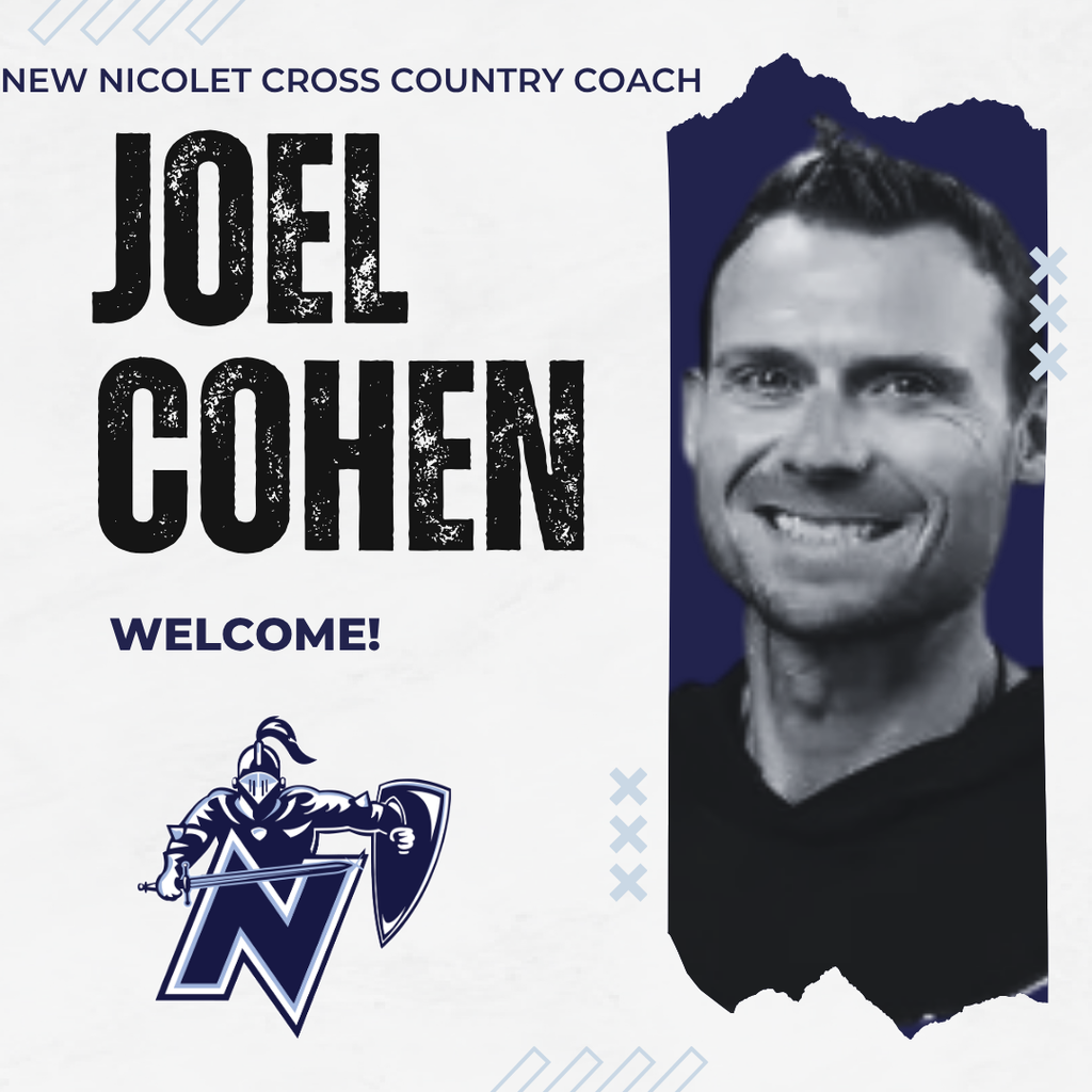 A blue and white graphic with a man smiling. The words "Joel Cohen" are in large black letters.