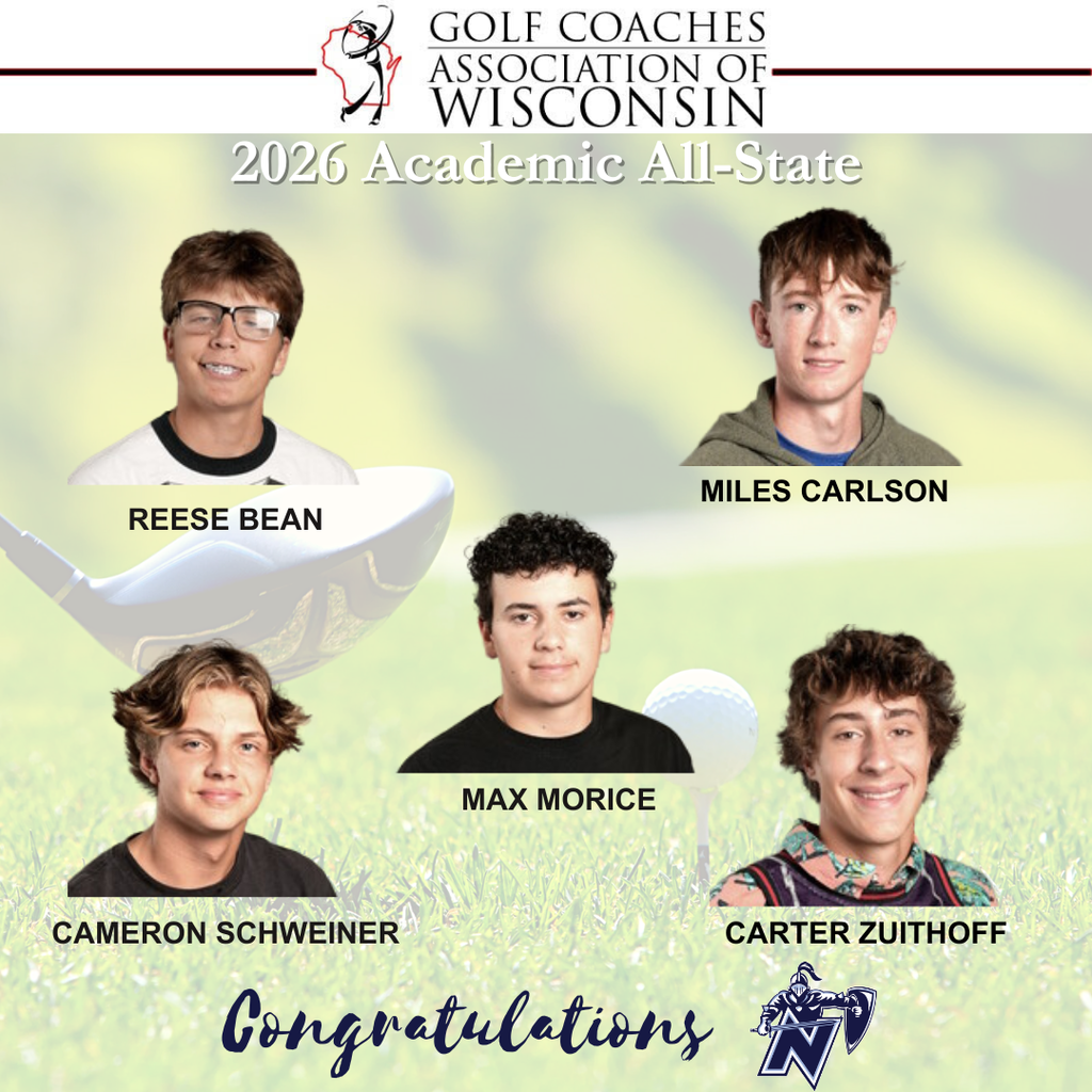 A poster congratulates six young men for being named Academic All-State 2026. Names and photos of players.