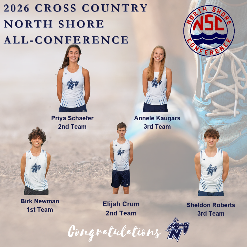 Poster with five athletes in white tops and shorts. Two wear blue shorts. Names and team numbers below.
