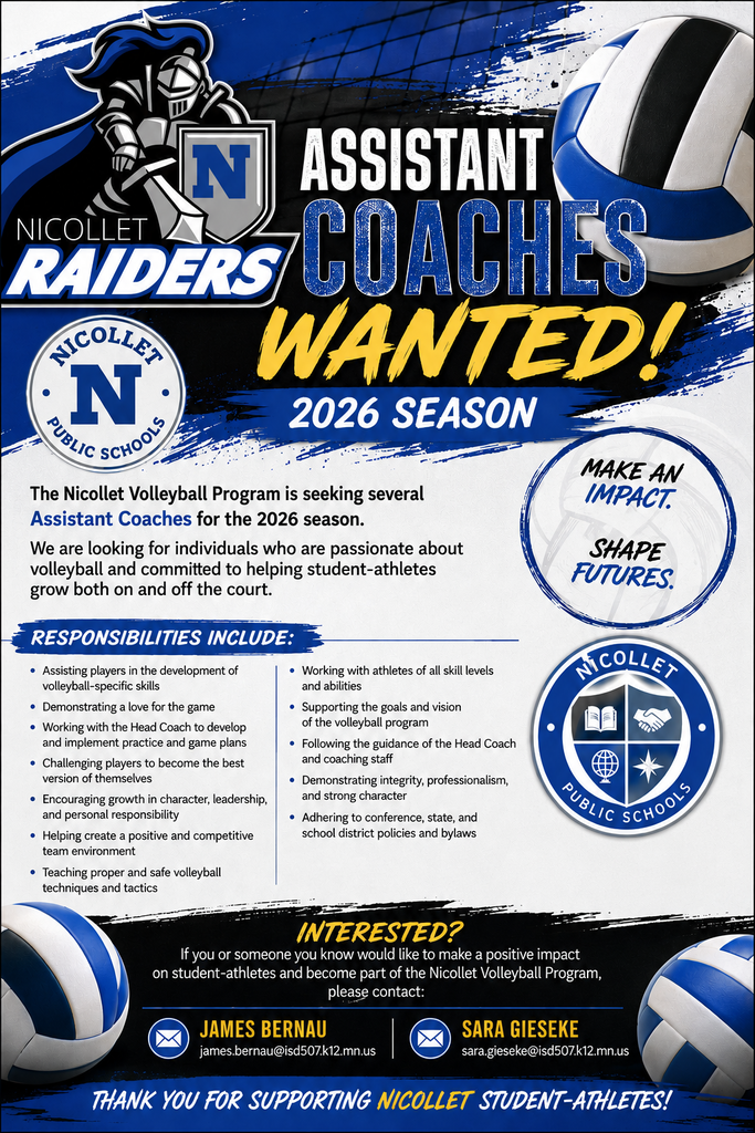 Volleyball coaches wanted.