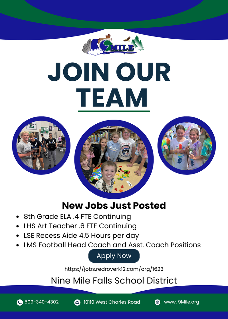 Flyer - Job Openings at Nine Mile Falls School District (5)