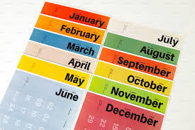 decorative image of monthly calendar labels