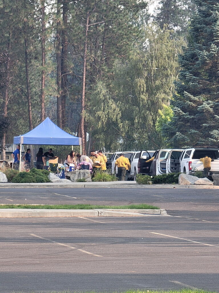 Volunteers serving fire crew