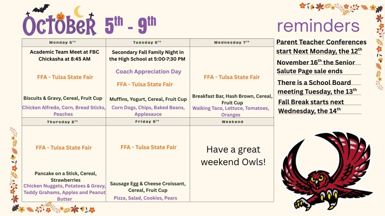 weekly schedule