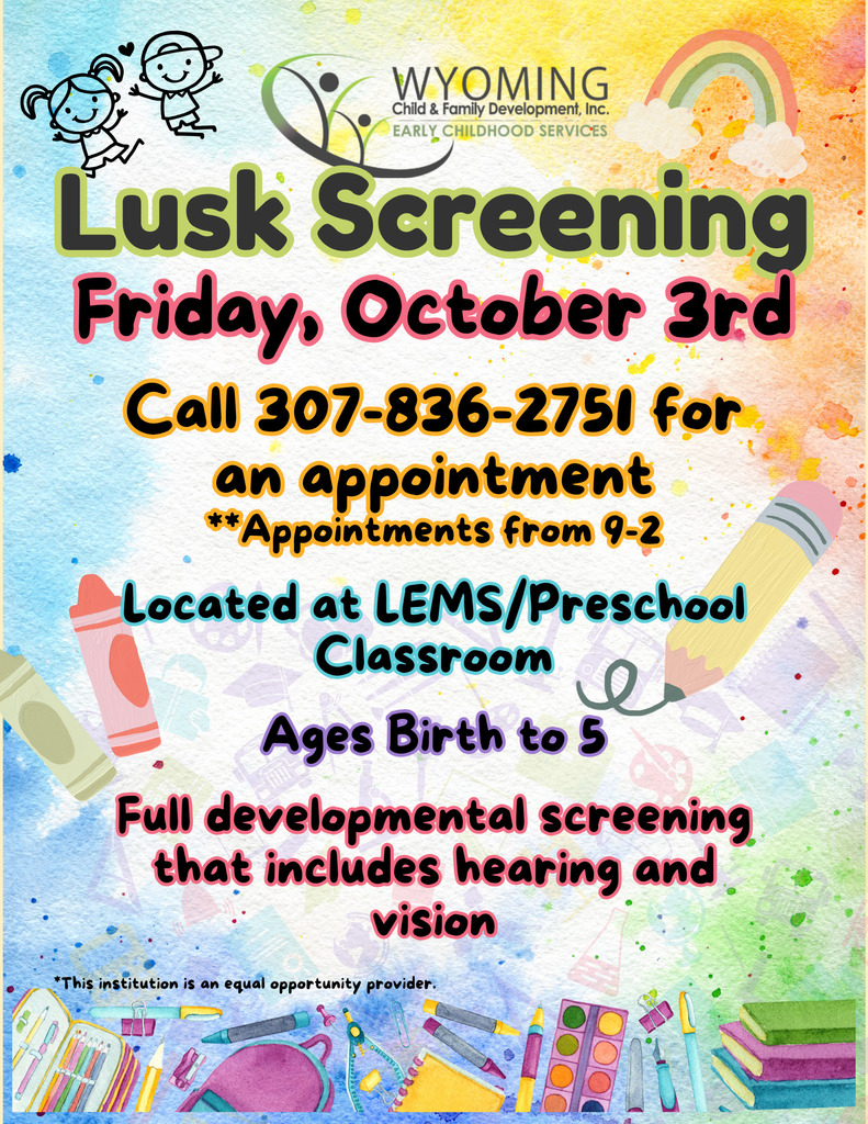 Anyone interested in ha in your child screened, please call to make an appointment. 
