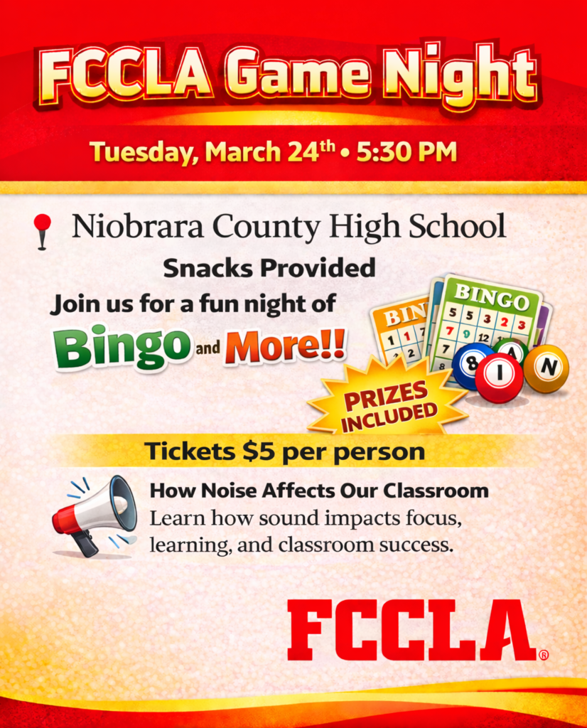 FCCLA Game Night promotion flyer