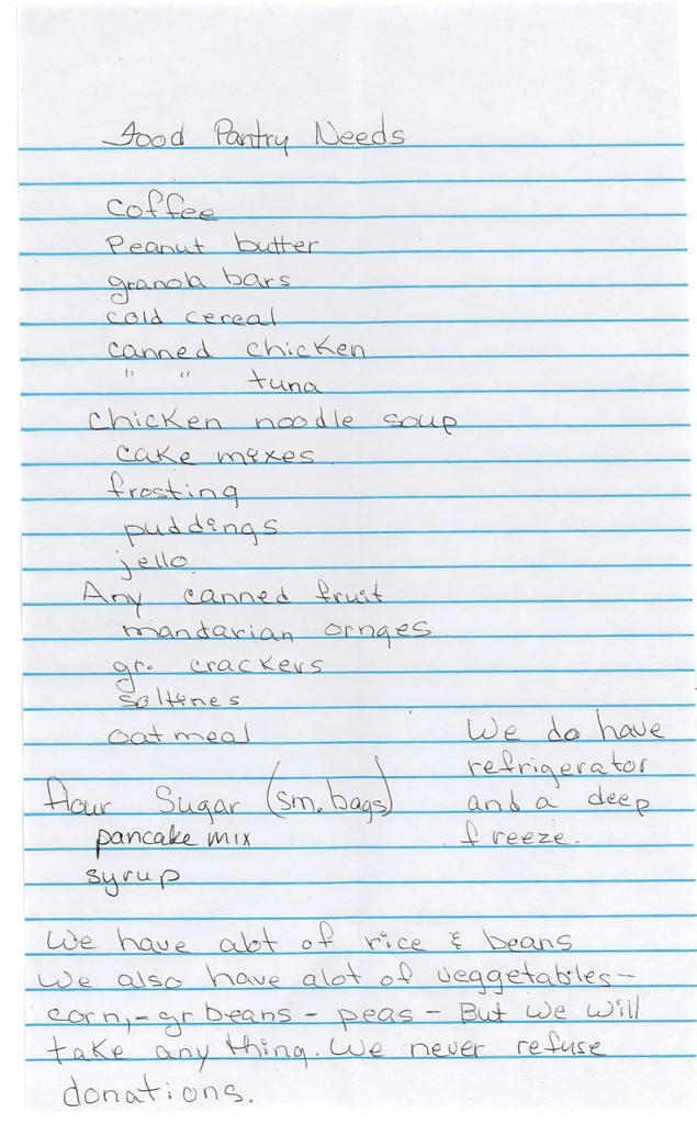 Food list