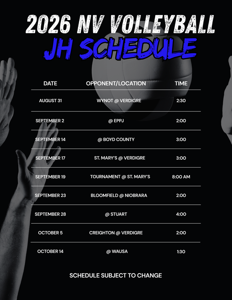 JH Volleyball Schedule