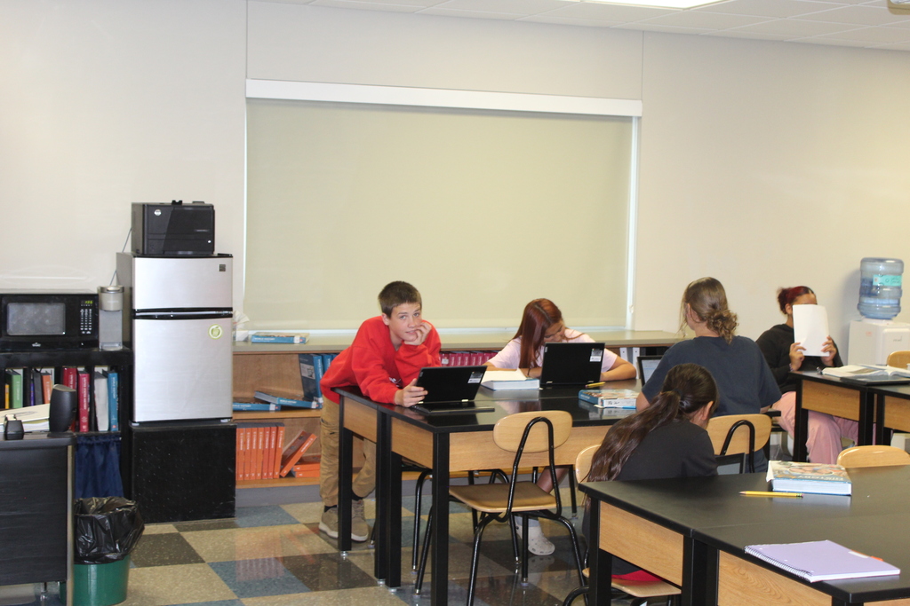 7th Graders working hard
