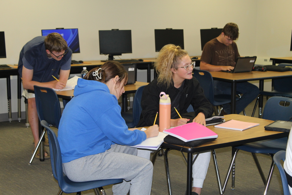 Sophomores working hard