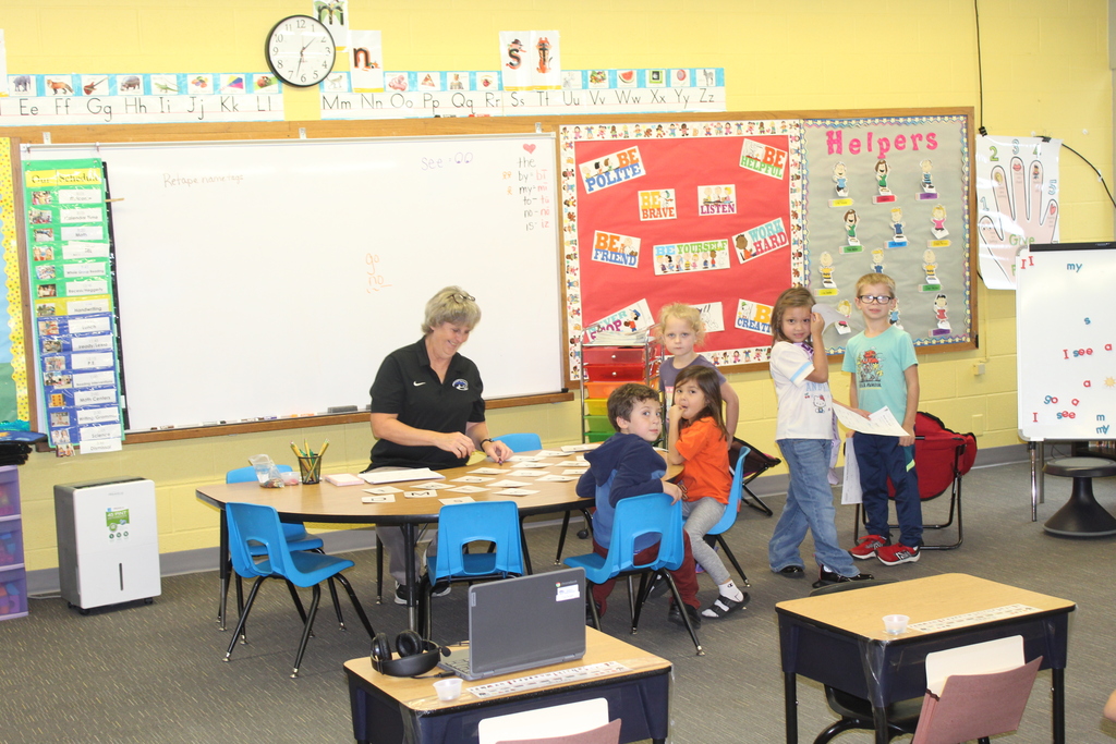 Kindergarten working hard