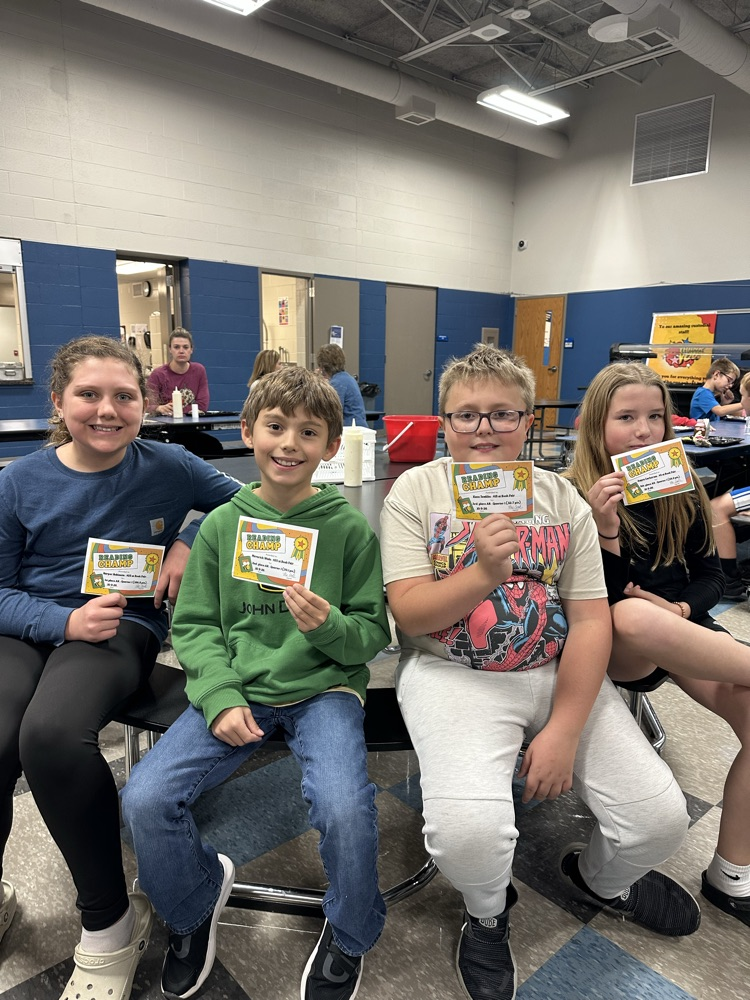 4th-6th Grade- Aspen-5th place, Delbert (not pictured) -4th place, Kade-3rd place, Maverick-2nd place, Harper-1st place