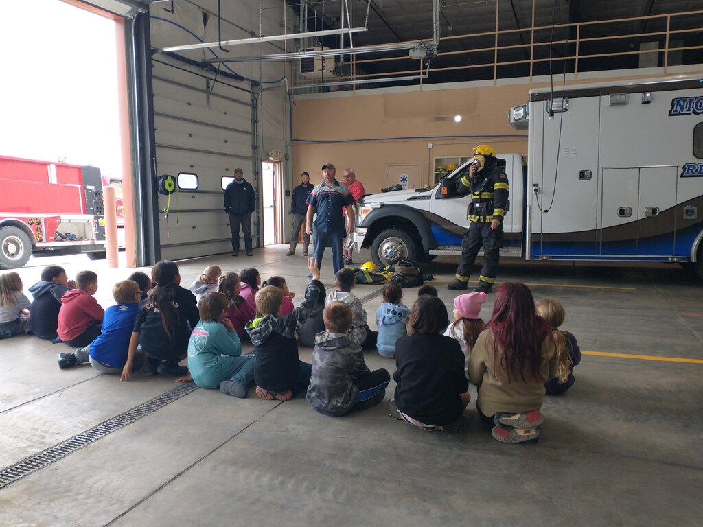 kids at a fire station