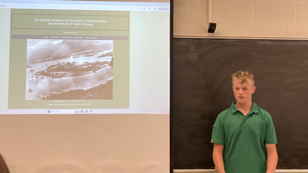 student presenting 