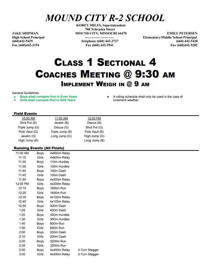 sectional track meet