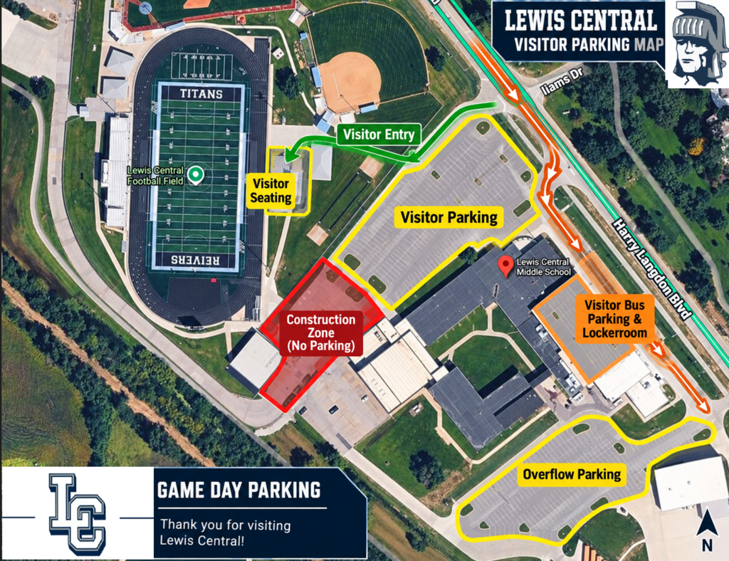 Lewis Central Visitor Parking Map