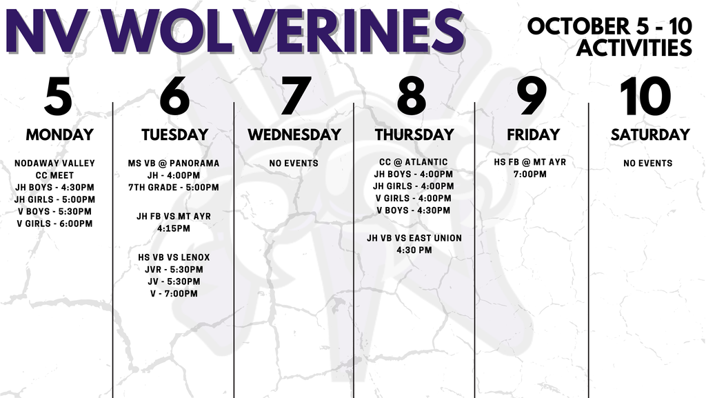 BOUND Calendar preview - October 5-10 NV Activities