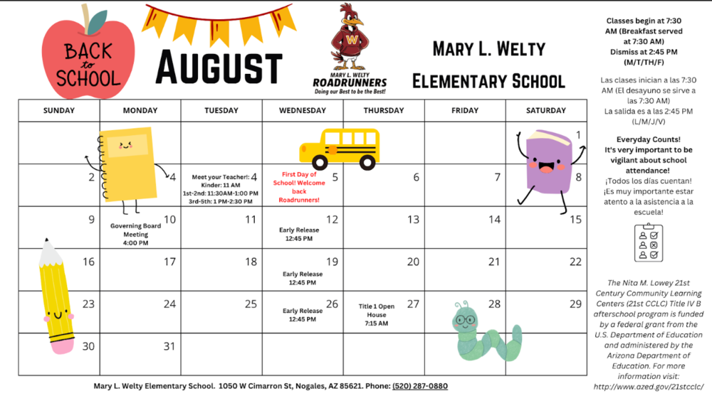 August Calendar