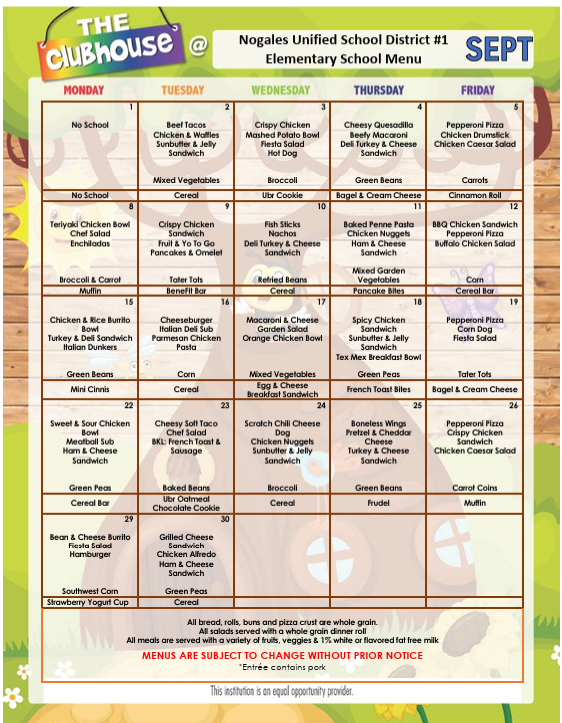 september lunch menu